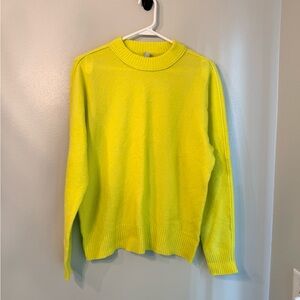 Athleta Bright Yellow Crew Neck Wool Sweater